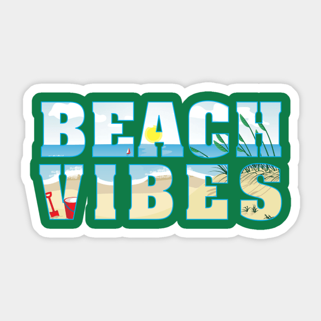Beach Vibes Sticker by Mint Tees